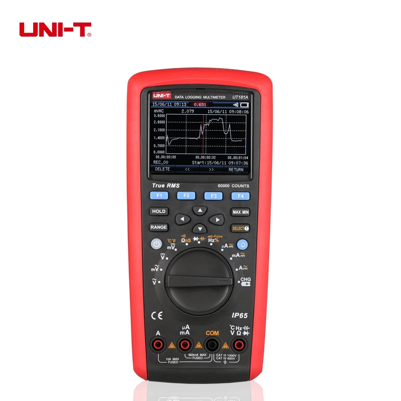 UNI-T UT181A True RMS Auto Range Multimeter IP65 Industrial DMM 60000 Count PC Software Capacitance Temperature Resistance Meter