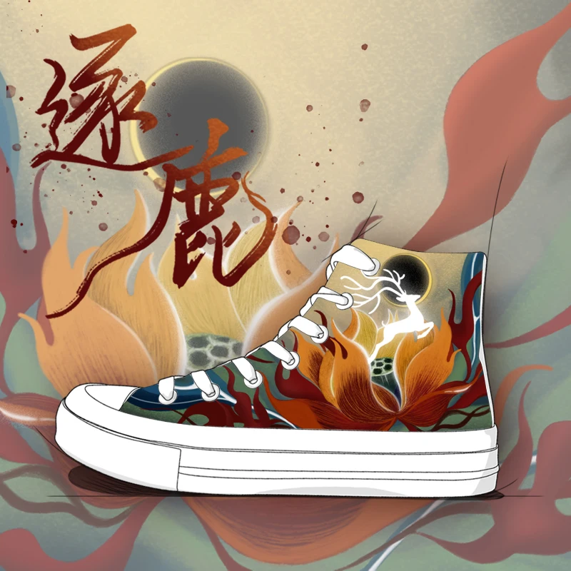 Amy and Michael 2021 Spring Fashion Women Sneakers Trendy High Top Hand Painted Canvas Shoes Students Graffiti Vulcanized Shoes