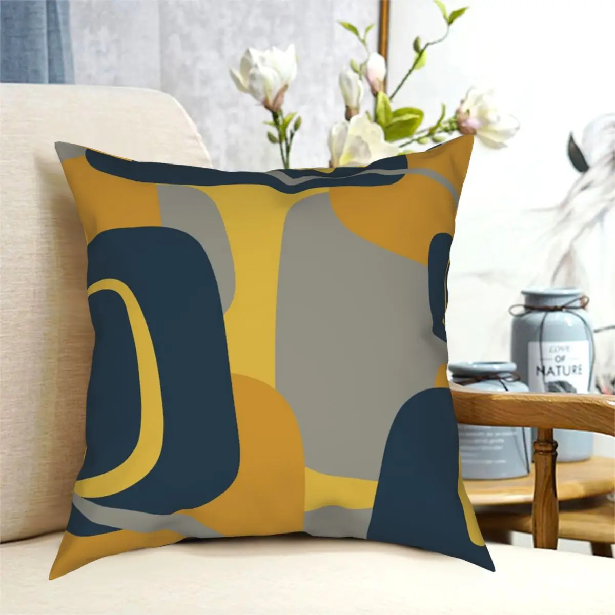 

Mid Century Modern Abstract Square Pillowcase Polyester Pattern Decorative Throw Pillow Case Car Cushion Cover 18"