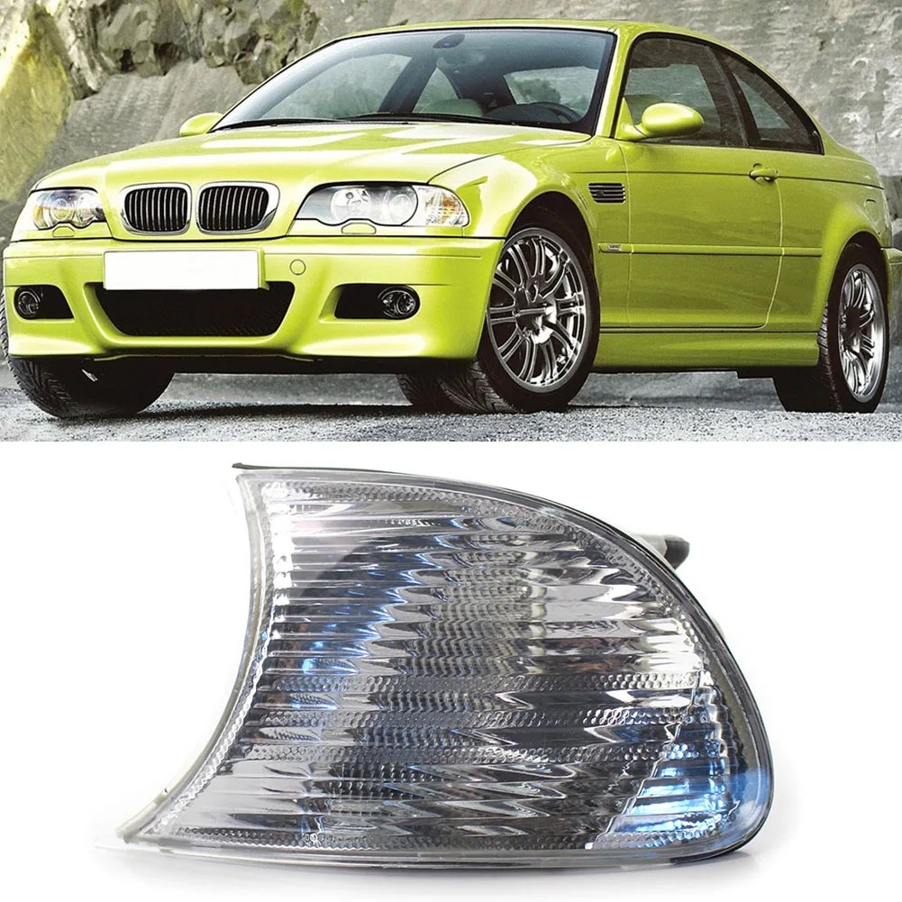 Front Left Car Turn Signal Lamp Corner Lights Shell w/ Clear Lens For BMW 3 Series E46 2DR 2000 2001 323Ci 325Ci 328Ci 330Ci