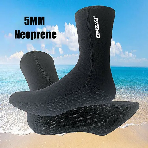 Imagen 1 del producto Calcetines de neopreno de 5MM para hombre y mujer, medias cálidas para la playa, deportes acuáticos, esnórquel, surf, antideslizantes, natación y buceo