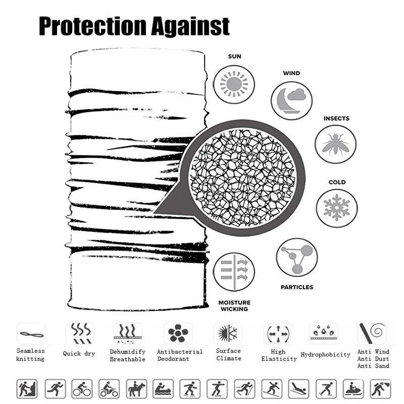男性と女性のための自然な風景モチーフ,ヘッドバンド,ネックスカーフ,サイクリング,アウトドアスポーツ,戦術的なバラクラバ,夏