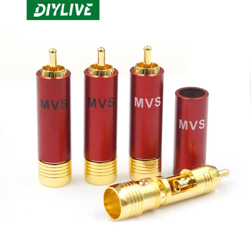 DIYLIVE High MVS RCA Pure Copper RCA Plug Lotus Plug Signal Head Audio Head Self-locking Terminal 12mm