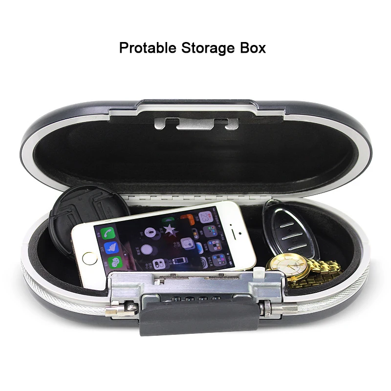 

Mini Safe Box Security Portable Personal Safe Password Lock Jewelry Cash Card Phone Small Storage Boxes With Wire Rope