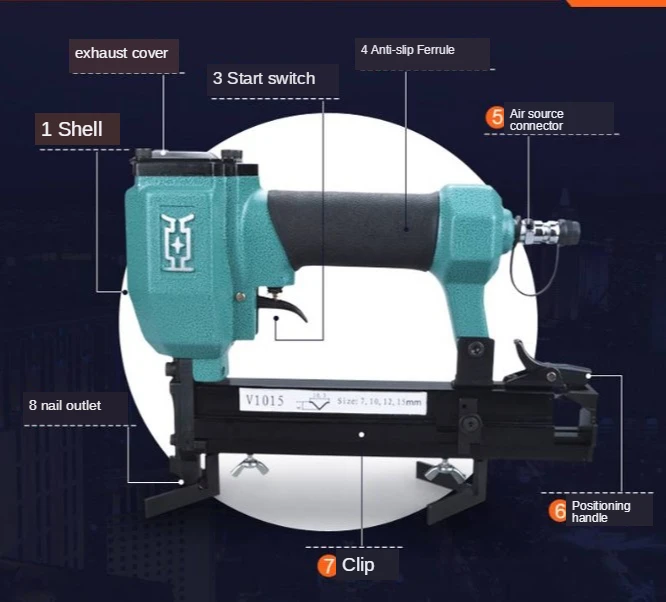 Pneumatic nail angle gun V type connection gun woodworking woodworking V1015 v nail gun