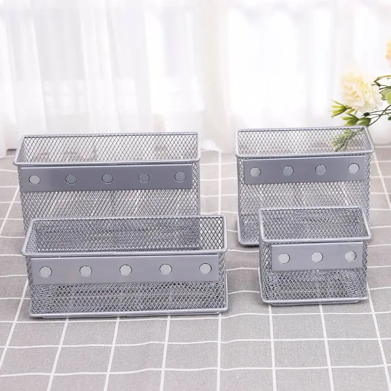 ทนทานตู้เย็นลวดตาข่ายตะกร้ากล่องปากกาแต่งหน้า