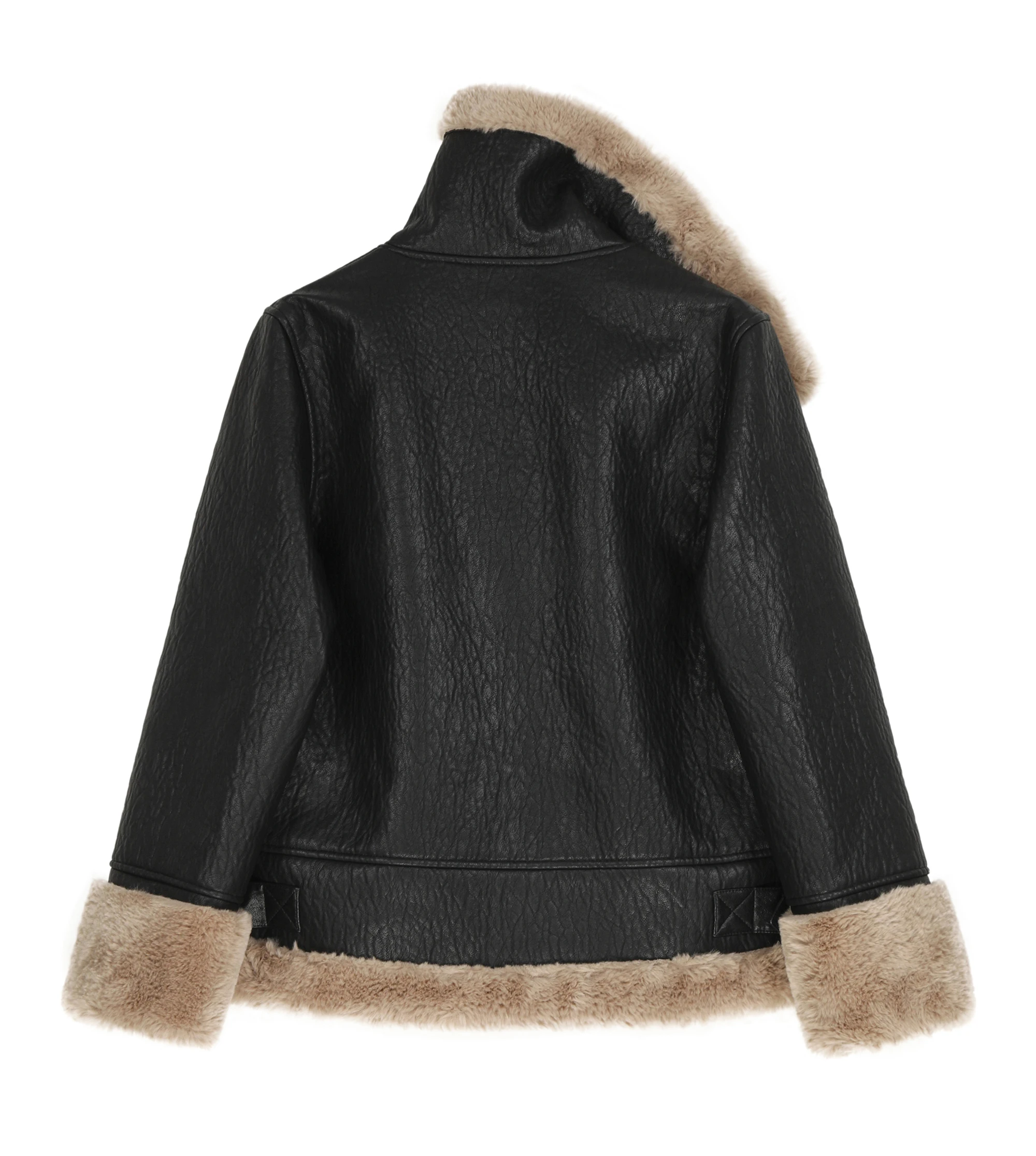 Winter Women Faux Fur Leather Jacket Imitation Mink Velvet Leather Jacket Thick Motorcycle Jackets Vintage Suede Lambswool Coats