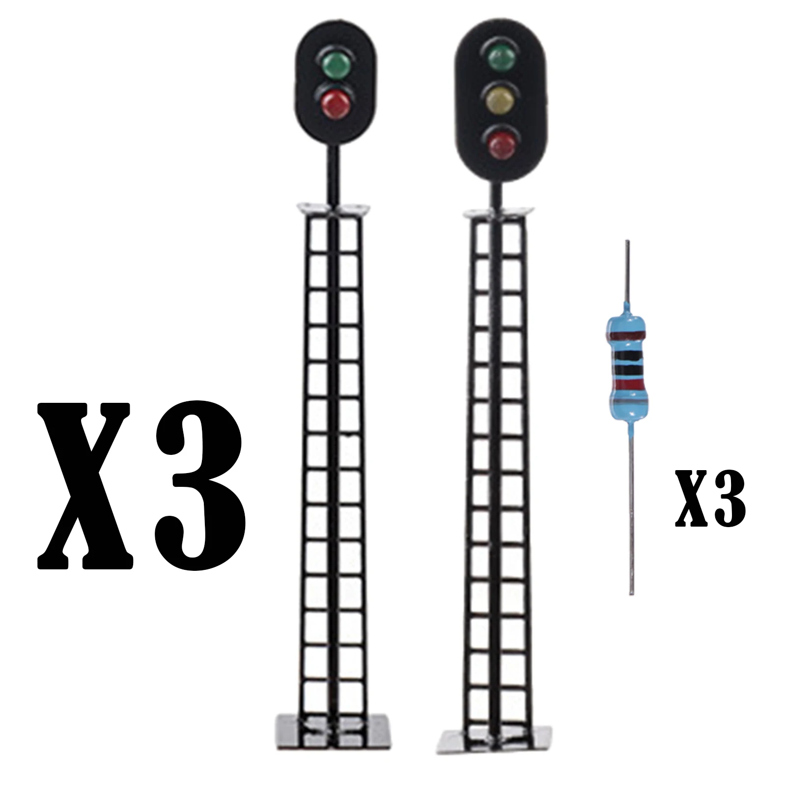 3 sztuk DIY sygnalizacja świetlna 1:87 HO skala sygnalizacja świetlna lampka sygnalizacyjna Model architektura ulica Model pociągu pociąg kolejowy lampa