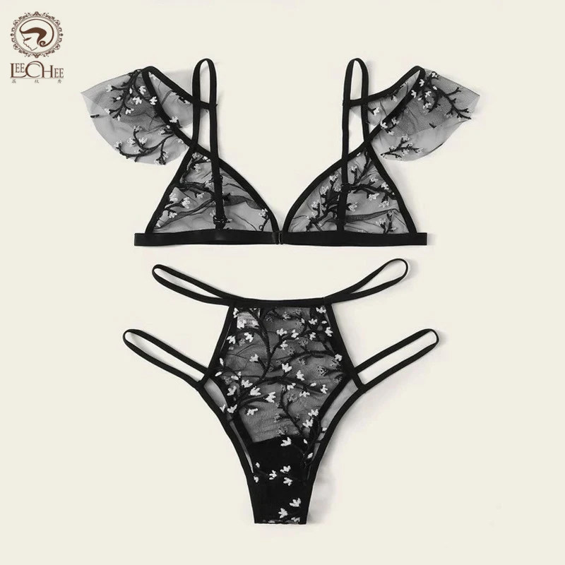 3 Color Sexy Lingerie Set Sexy Women\'s Underwear Set Lace Bra And Panty Set Embroideried Brassiere Thong Underpants Sexy Bra Set