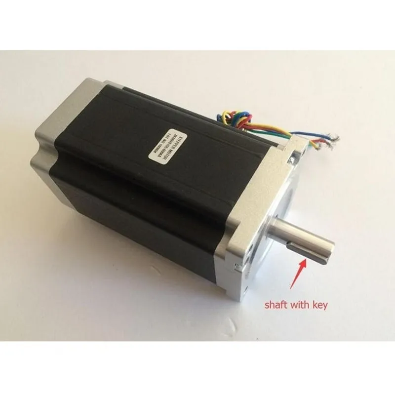 

Nema34 Stepper Motor with key 86HS155-6004 single shaft 1840oz-in(12N.m) 6A motor length 155mm CNC Engraving