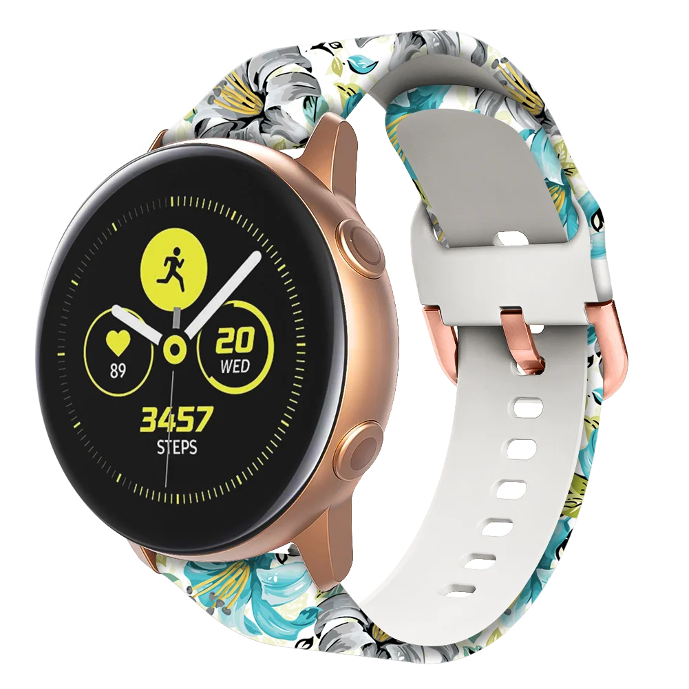 20mm Printing Silicone Watchband For Xiaomi Huami Amazfit GTS2 GTR 42mm Bracelet Band Strap For Garmin Forerunner 245 645 Correa