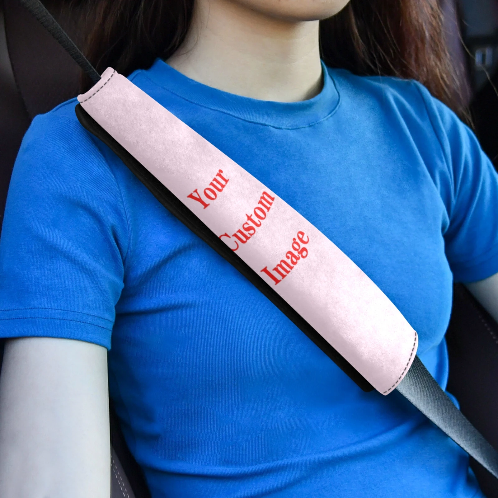 

2Pcs Auto Safety Seat Belt Harness Shoulder Pad Custom pattern Cover Children Protection Cover Cushion Support Car Seat Belts