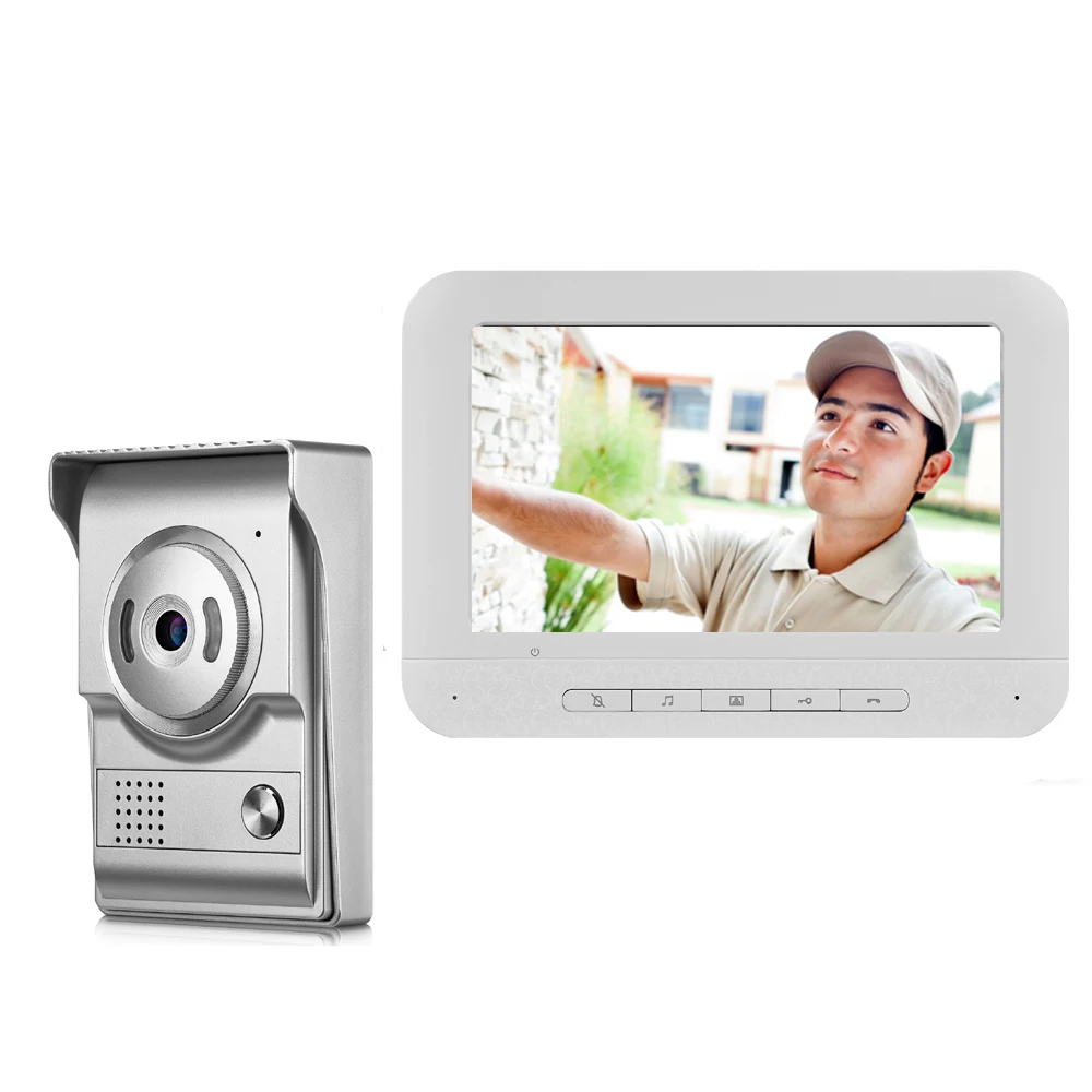 SmartYIBA 7" Color LCD Wired Video Doorbell Door Phone Night Vision 700TVL Camera Visual Intercom Home Videophones Interphone