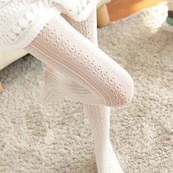 DOIAESKV Autumn Women Lolita Tights Lace Stockings Woman Hollow Out White Female Pantyhose Stockings Tattoo Tights Pattern