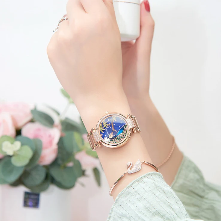 Zegarki damskie Reef Tiger, damski zegarek na rękę damski automatyczny mechaniczny zegarek na rękę sukienka zegarek relogio femino top luksusowa marka