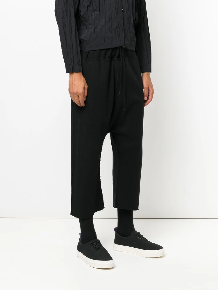 Men's Casual Pants Harun Pants Spring And Autumn New Black Elastic Waist Loose Fashion Nine Points Design Popular Straight Pants