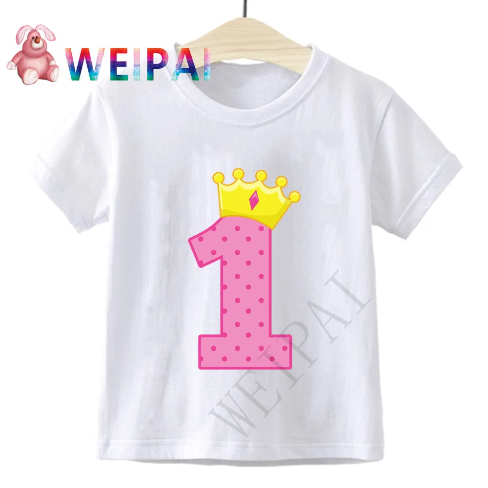 Bambini Cartoon Birthday Number 1 Print T-Shirt Boy & Girl I Am 1 Funny Gift Tshirt Baby 1 anno T Shirt bambini top