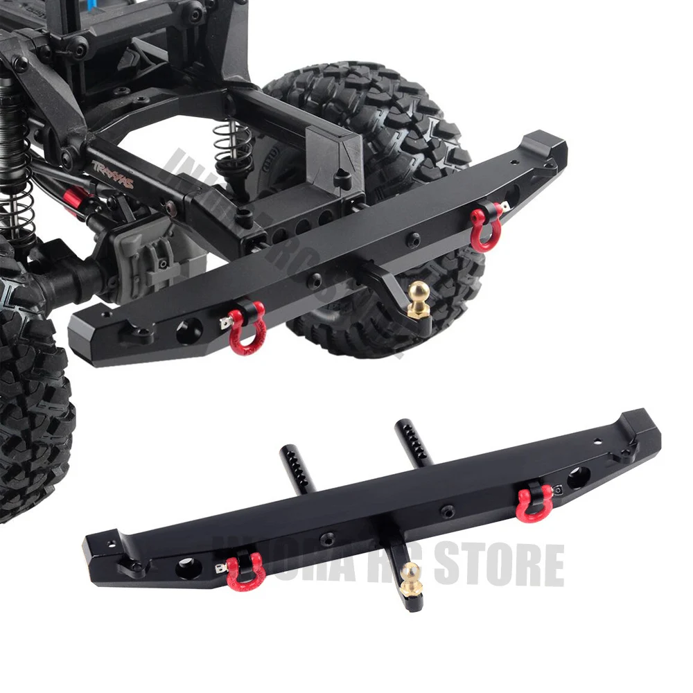 INJORA paraurti posteriore in metallo con luce a LED per 1:10 RC Crawler Car Axial SCX10 90046 90047 parti di aggiornamento