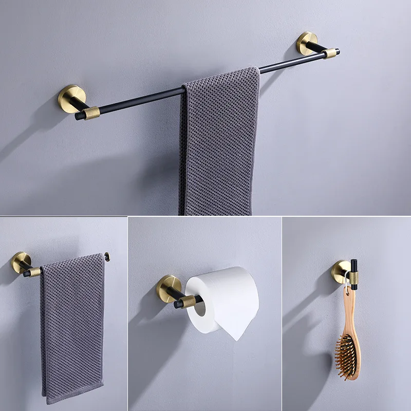 Luxury Gun Grey Gold Bathroom Accessory set Towel Bar Towel Rack Paper holder Towel Ring Robe hook clothes hook,Fashion design