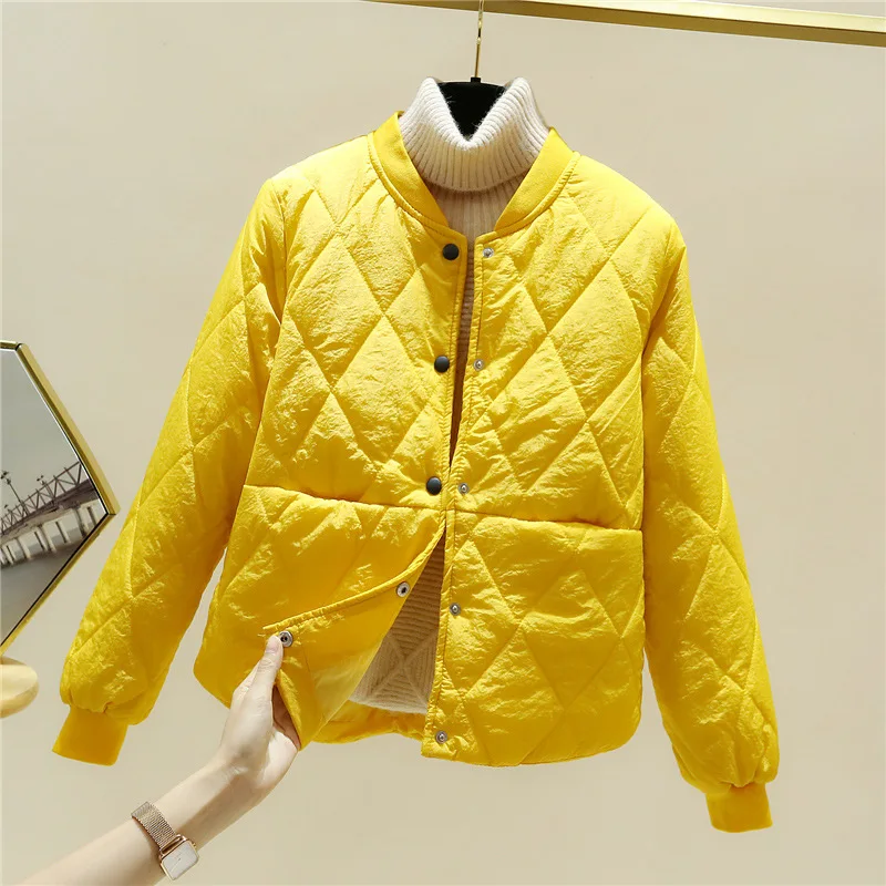 Winter Lightweight Short Quilted Jacket Women Candy Colors Bomber Down Coat Korean Fashion Cotton Parkas Casual Padded Chaquetas