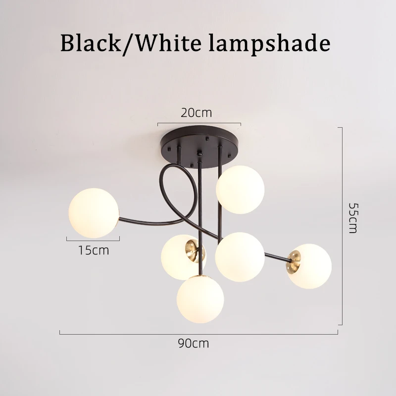 Moderne Scandinavische plafondlamp LED Goud glazen plafondlamp voor Thuis Woonkamer Eetkamer Keuken Slaapkamer glans metaal Glazen Bol Hang