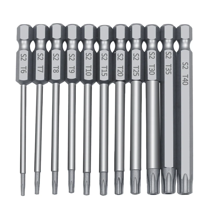 Imagem -03 - Tamper Proof Bit Conjunto Segurança Chave de Fenda Broca Parafuso Bits Driver Torx Flat Head Hex Bits Driver 11 Pcs 12 Pcs