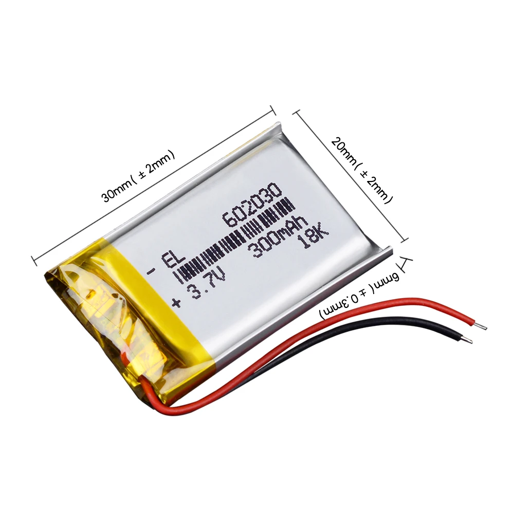 CE ROHS 300mAh 602030 3.7V lithium polymer battery bloody r8  mouse  dvr advocam-fd8 profi red
