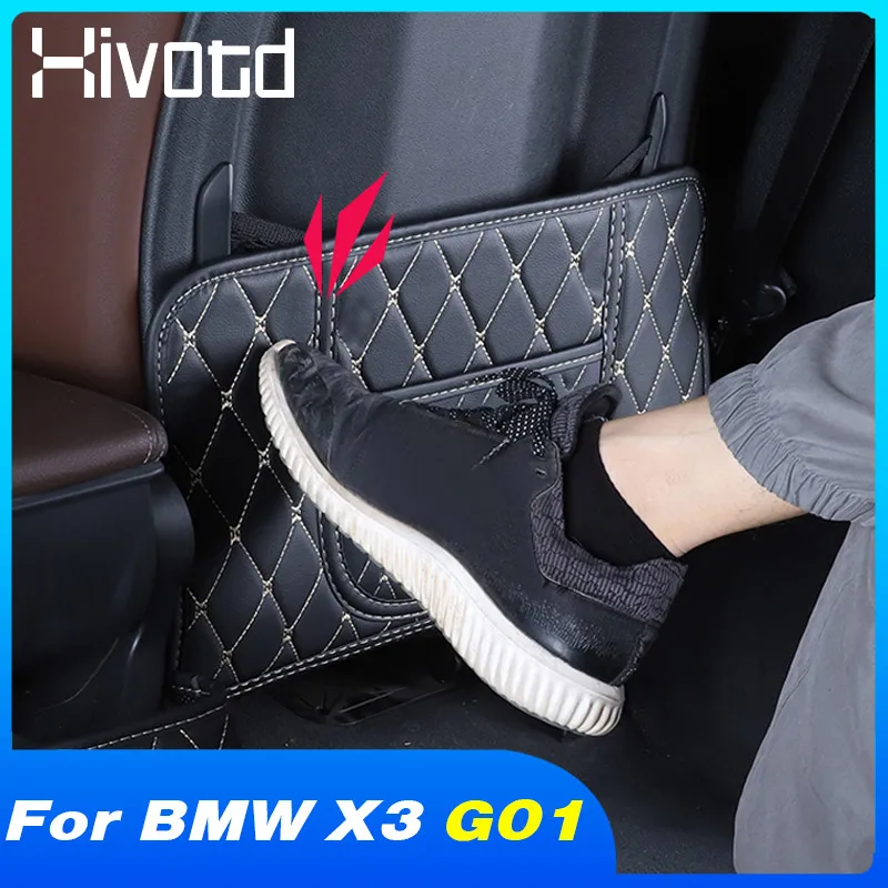 

Seat Back Anti-Kick Mat Protection Covers Anti-Dirty PU Leather Pad Interior Decor Car Styling Products For BMW X3 G01 2021-2018