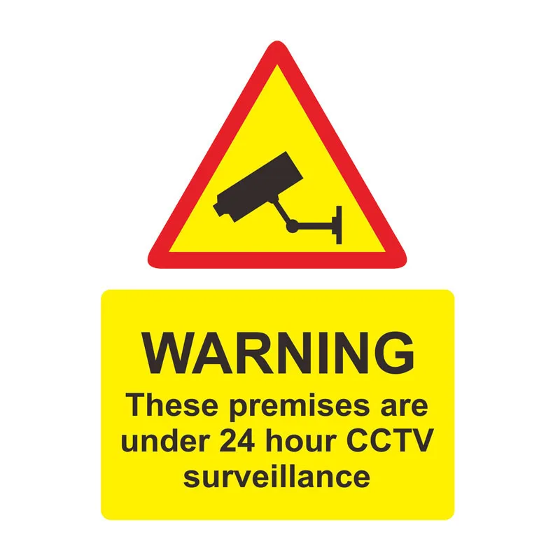 Aliauto Warning Car Sticker These Premises Protected 24 Hour CCTV Surveillance Accessories PVC Decal for Jdm Vw Polo,18cm*13cm