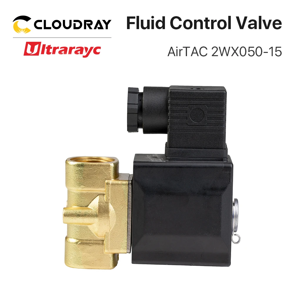 Válvula solenóide pneumática 2wx050-15b 3.0mpa da válvula de água da válvula de controle de fluido de duas vias airtac para o sistema do gás da máquina de corte da fibra