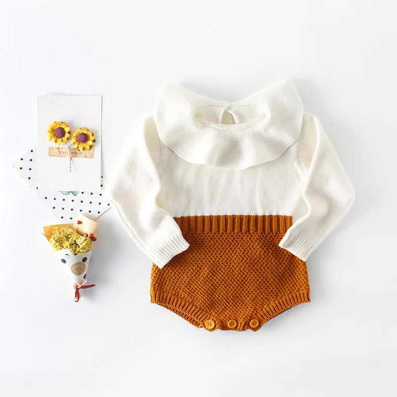 

2020 winter New baby knitting romper baby jumpsuit woolen soft long sleeve newborn baby boys girls one-pieces cute baby clothes