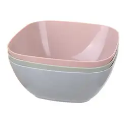 Plastic Square Bowl Unbreakable Multifunctional Plastic Eco-friendly Easy Clean Salad Fruit Bowl Kitchen Tableware