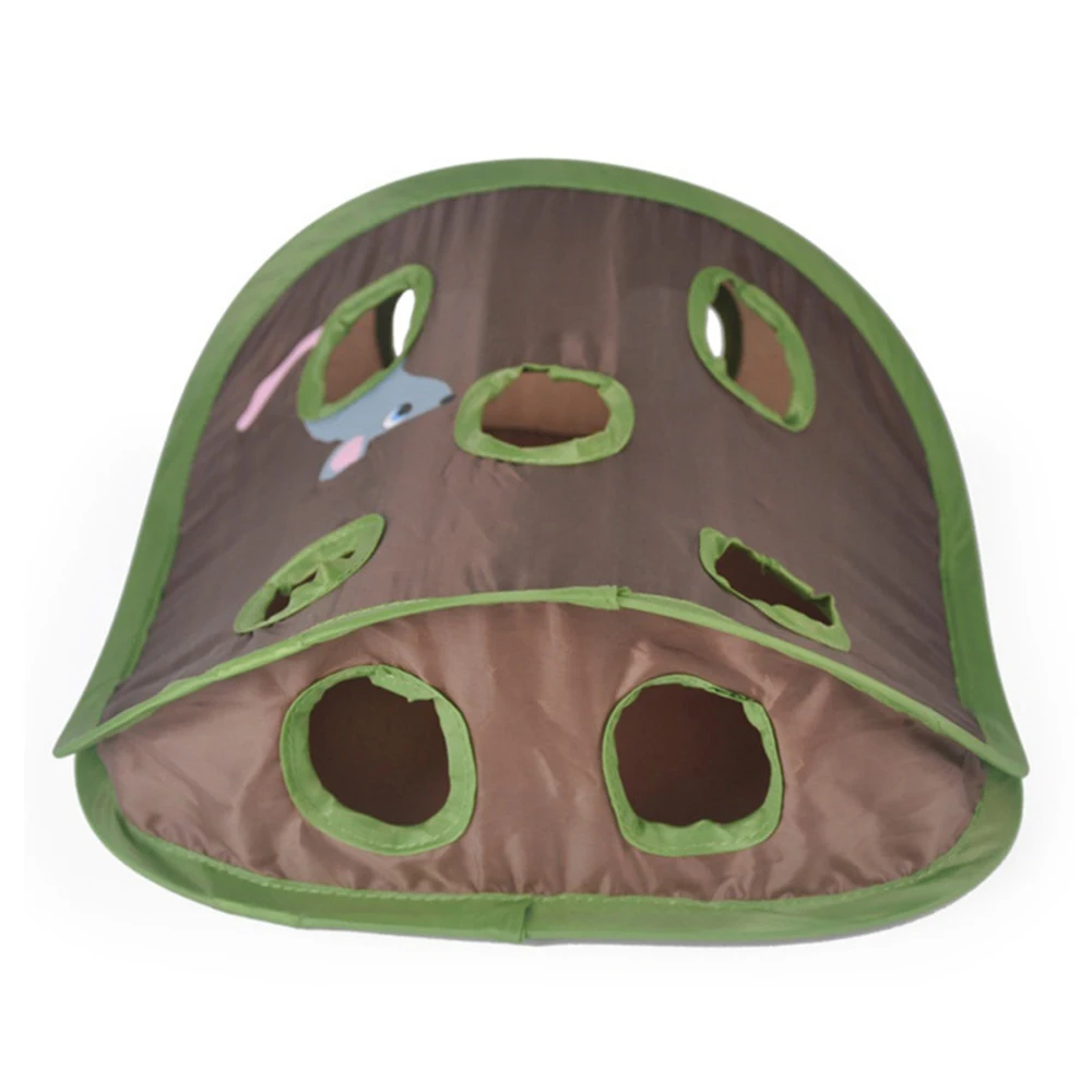 Pieghevole Cat Tunnel Tube Kitten gioca tenda Pet Cat topi caccia giocattoli Kitty Intelligence sviluppa giocattoli con campanelli per topi 9 fori