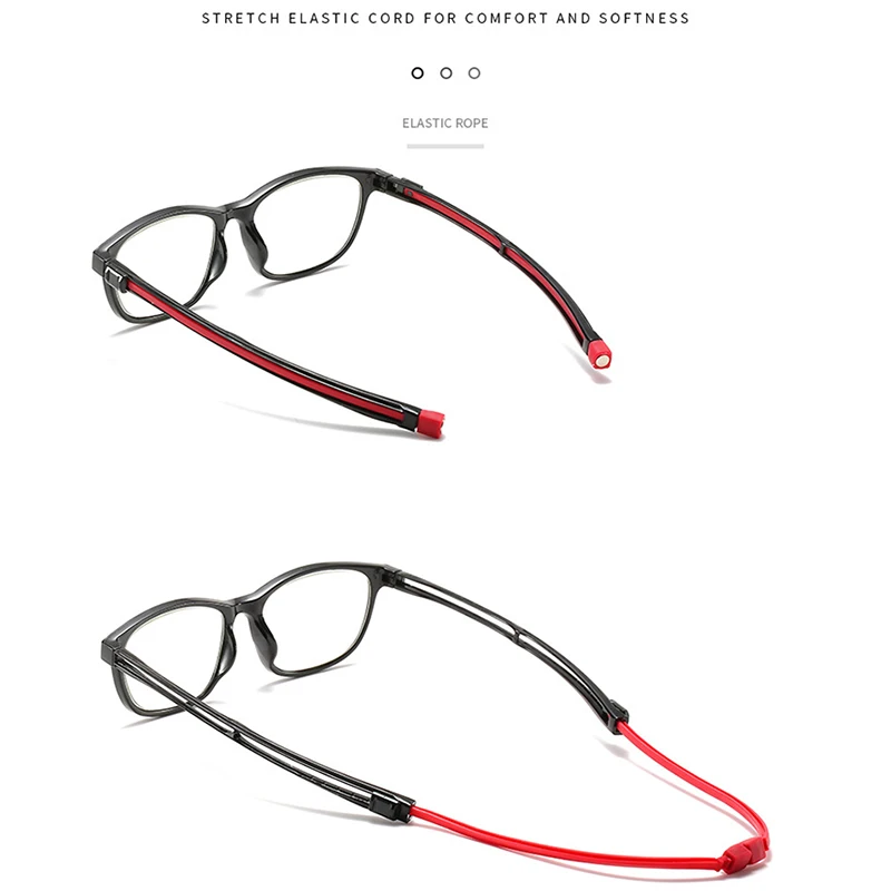 Óculos de leitura com ímã ajustável para homens e mulheres, Anti Blue Light, Magnifier Eyewear, pendurar o pescoço, Presbiopia Eyeglasses, + 0.5,