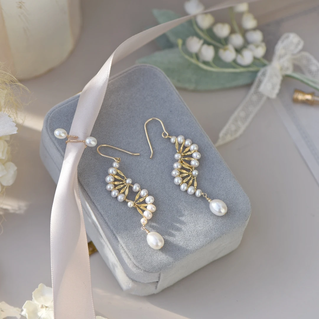 

Lii Ji Boho Real Pearl Drop Earring US 14K Gold Filled Handmade Freshwater Pearl Earring Women Jewelry Gift