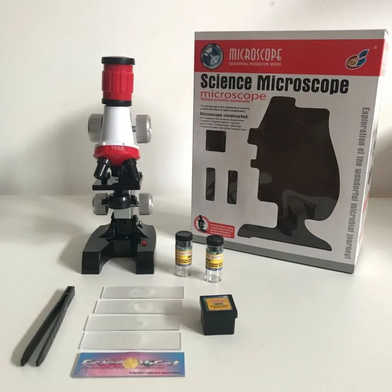 

Children's Simulation Stem Science Experiment HD 1200 Times Science and Education Microscope Toy Set