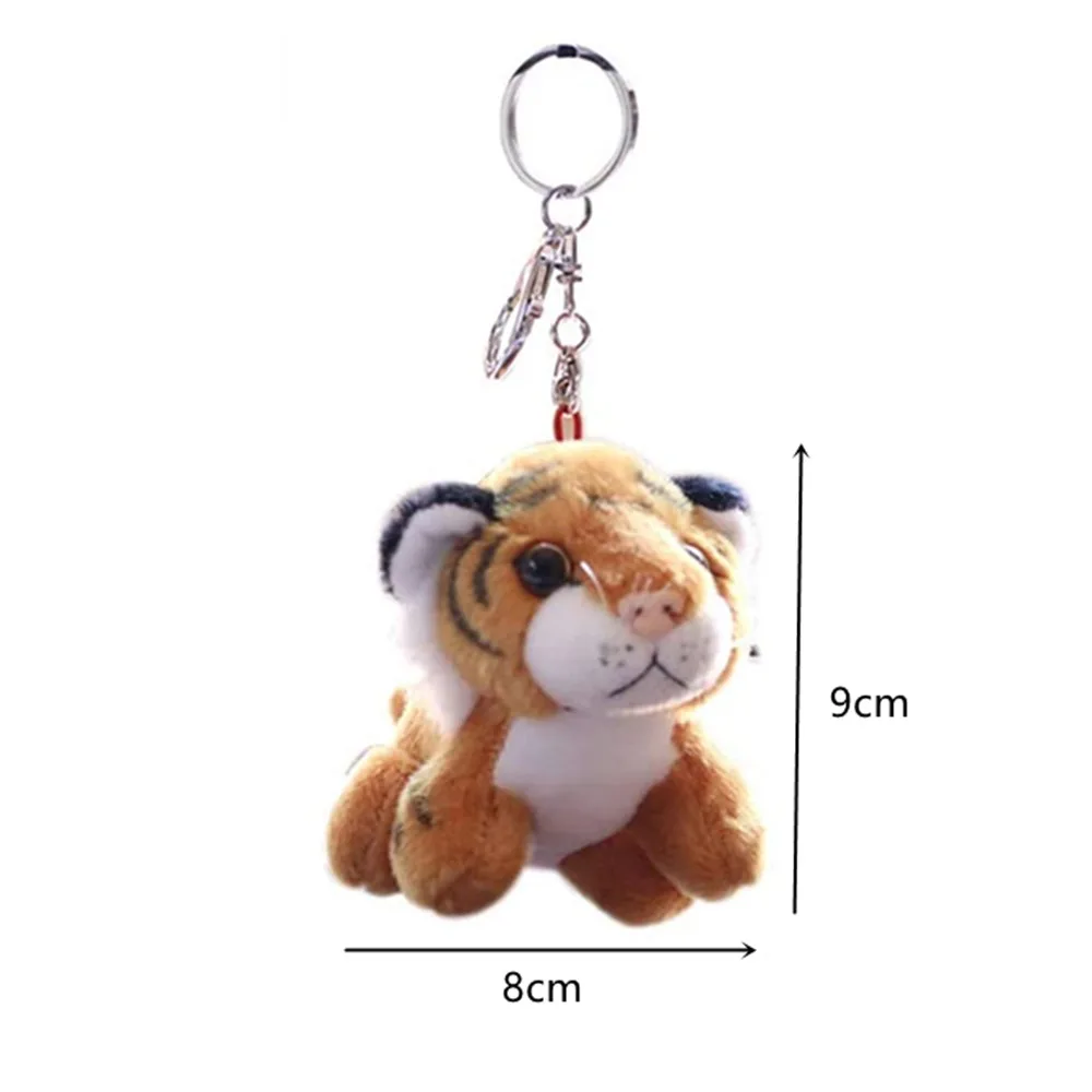 Plush Key Chain Stuffed Animal Cute Tiger Toy Charm Keyring Cute Keychain For Kids Bag Backpack Handbag Hanging Pendant