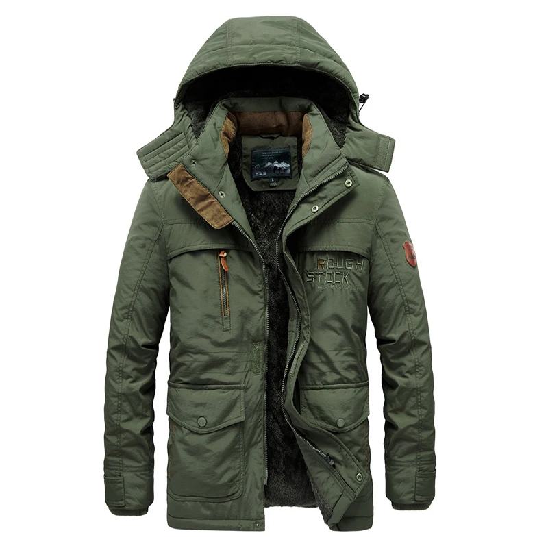 Winter Jacke männer parka Abnehmbaren hut jacke Herren Plus samt verdickung Mit Kapuze Windjacke mäntel herren casual warme jacken mantel