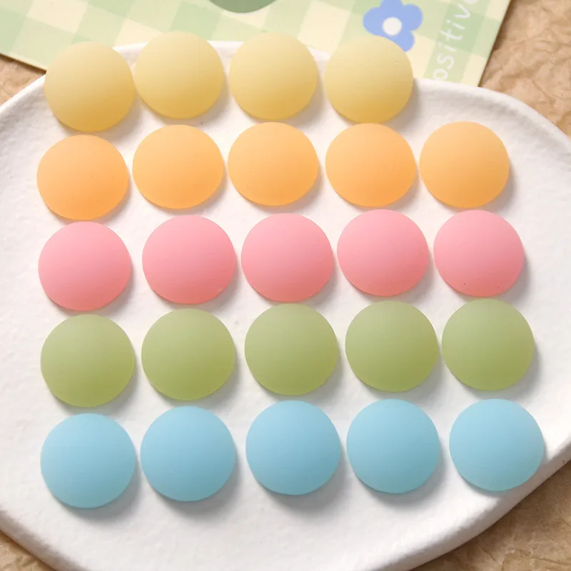 

Spring style 100pcs/lot 18mm color matte geometry rounds shape flatback resin cabochon beads diy jewelry earring/hair accessory