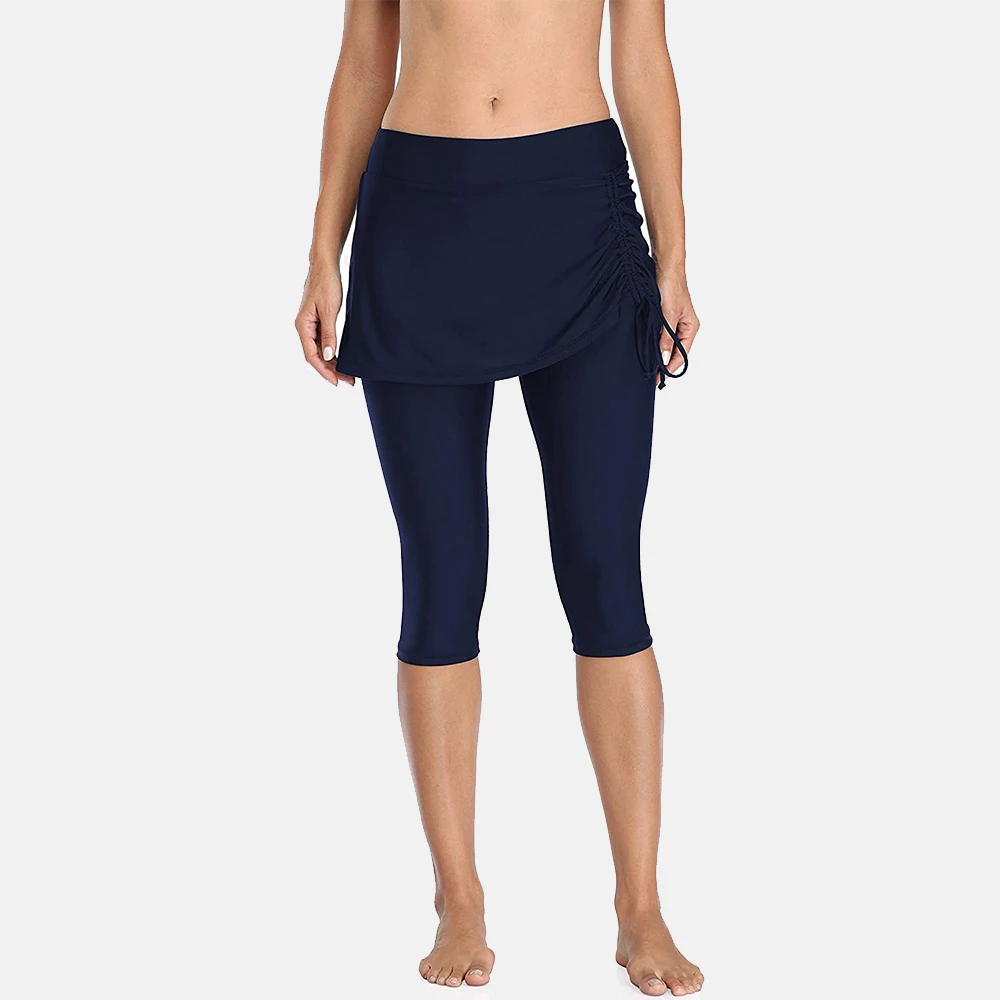 Gonna da bagno da donna charmperdite con Leggings bulit-in pantaloncini da surf pantaloncini da bagno con lacci a vita alta Capris Tankini Bottoms