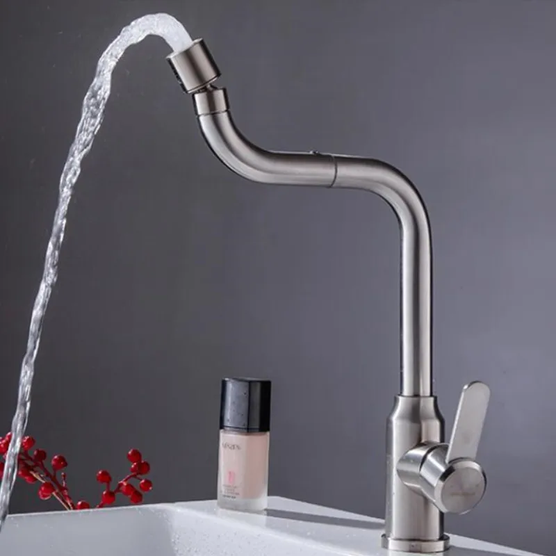 New Basin Faucet Rotation Bathroom Hot and Cold Stainless Steel Water Mixer Tap Basin Water Sink Mixer Crane New Arrival