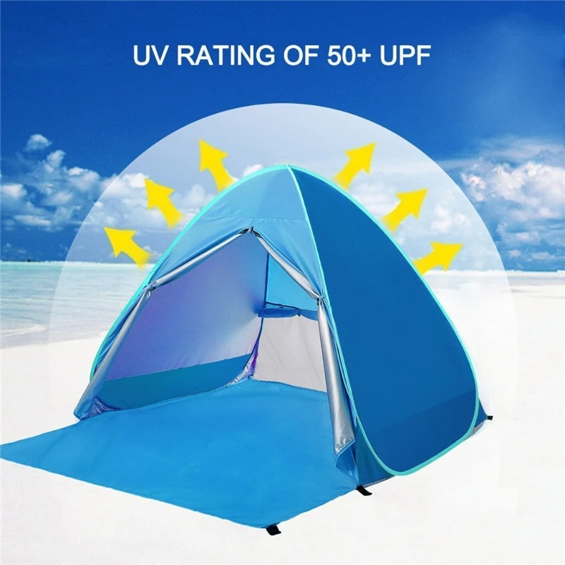 

Quick Automatic Opening Camping Tent Beach Tent Anti-uv Sun Shelter Ultralight Tent Beach Sun Shade Awning Fit 2-3 Person