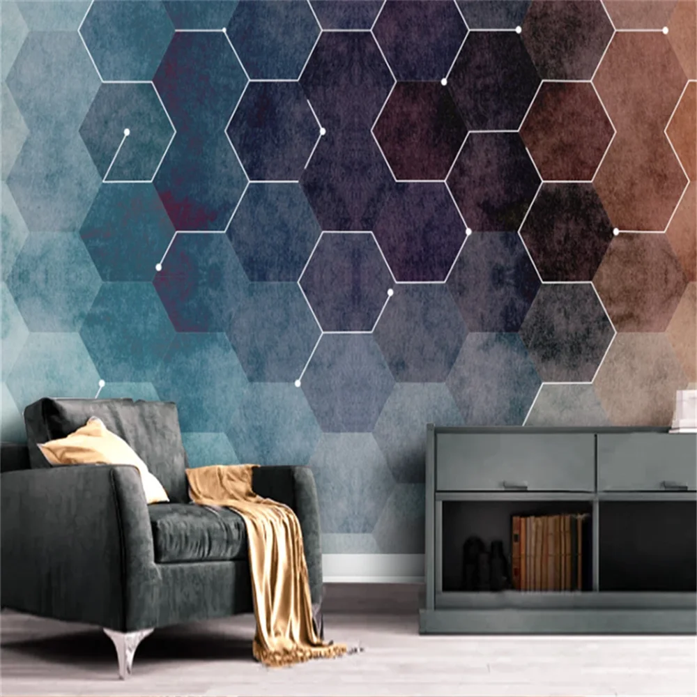 

Custom Mural Wallpaper Modern Minimalist Small Fresh Abstract Geometric Figures Background Wall Painting