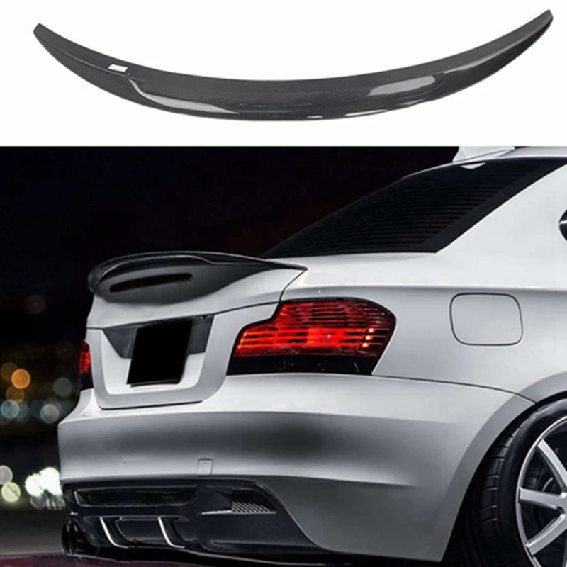 

E82 E88 P Style Real Carbon Fiber Car-styling Rear Trunk Wing Lip Spoiler for BMW 1 Series Coupe 2-Door E82 & 1M 2006-2012