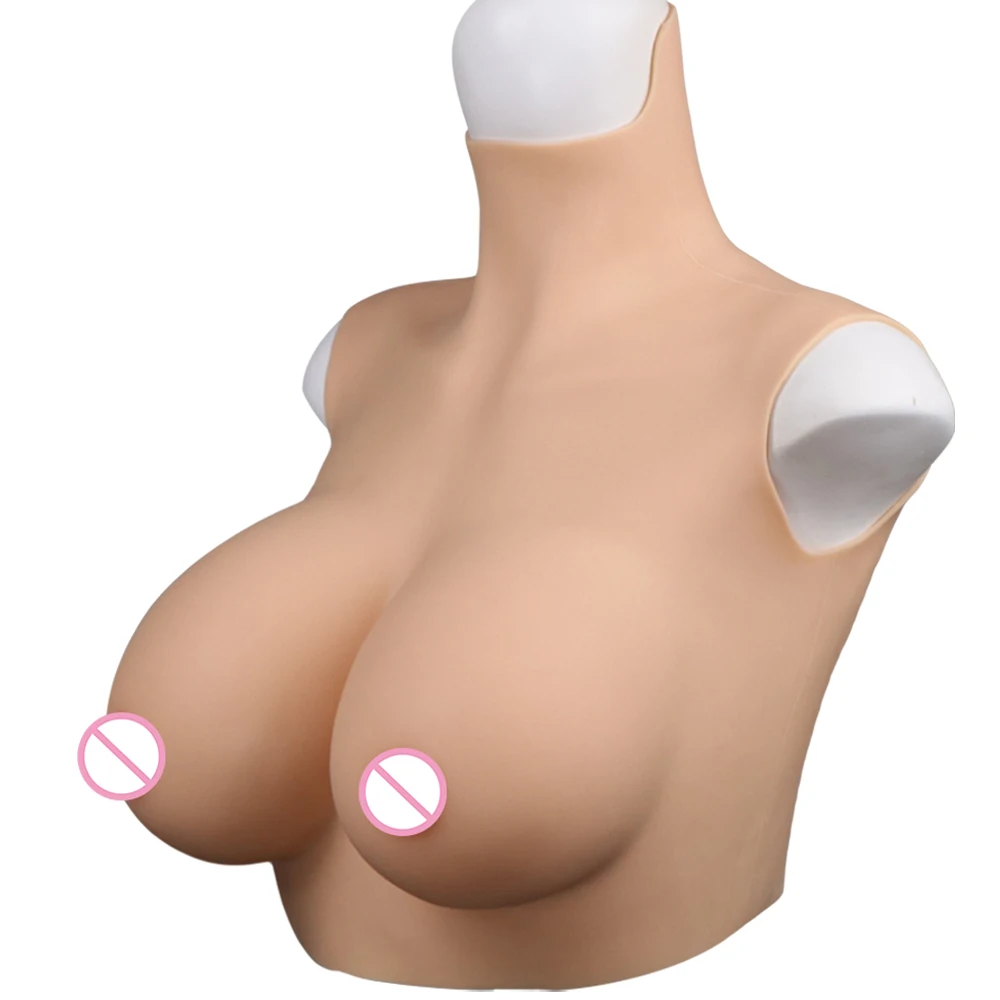 U-CHARMMORE 4th Silicone Breastplate Fake Breastform Realistic Chest for Crossdresser Male To Female Transvestites Drag Queen