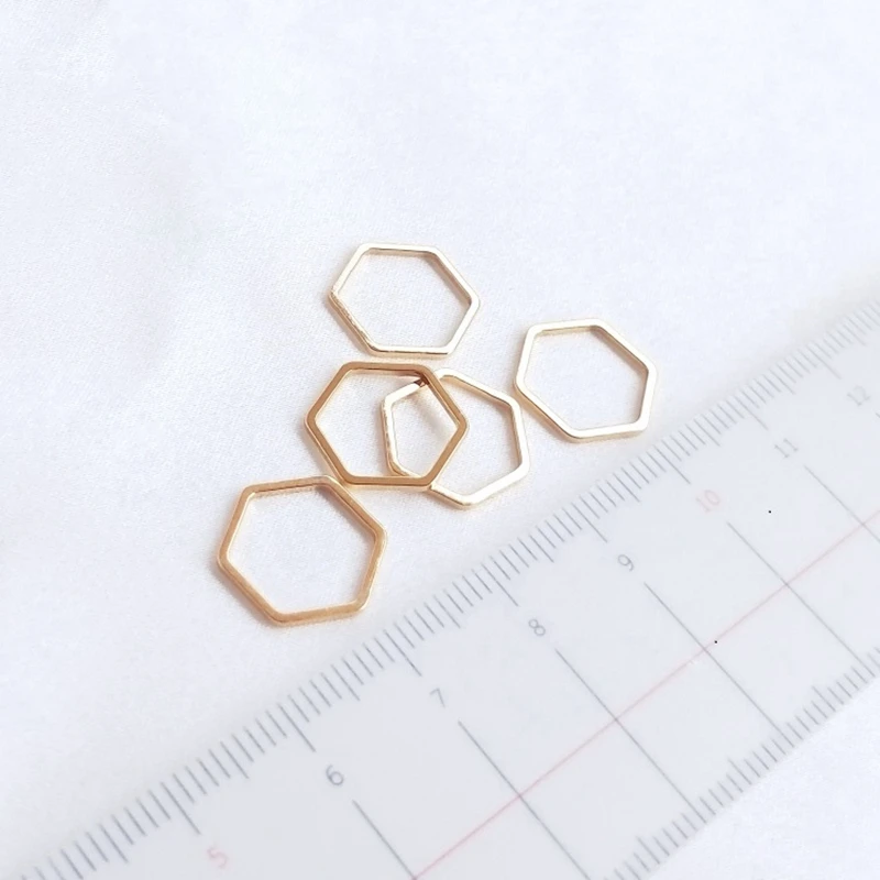 10 stücke 12mm Gold Ohrring Erkenntnisse Edelstahl Hex Form Anschlüsse Ring für DIY Schmuck Zubehör