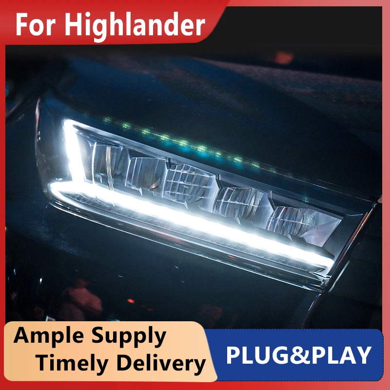 

Car Styling for Toyota Highlander Headlights 2018 New Kluger DRL low beam High Beam LED Dynamic turn signal