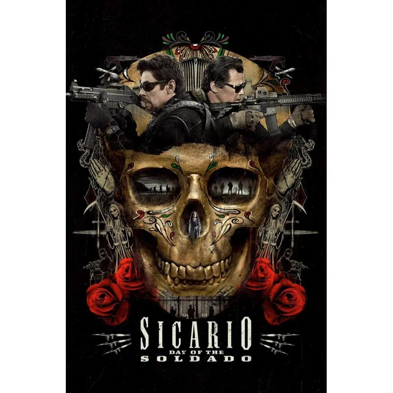 New Arrival Sicario Custom Printing Satin Cloth Poster Fashion Home Art Deco Silk Poster 20*30cm, 27*40cm