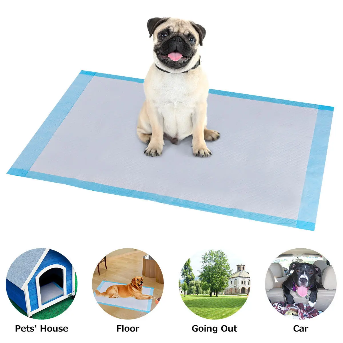 Costway 150 PCS Puppy Pet Pads Dog Cat Wee Pee Piddle Pad Training Underpads (24'' x 36'')