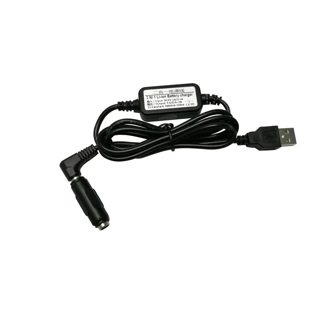 2 في 1 بطارية ليثيوم أيون ليبو إمداد الطاقة كابل شحن شاحن تيار مستمر 7.4 فولت 2A لنظارات Fatshark FPV RC نماذج اللعب